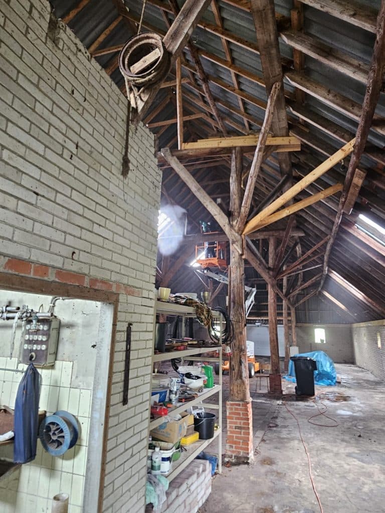 Houten constructie in Foxwolde